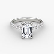 Emerald Cut - Royal Pave Ring - 14 K Gold